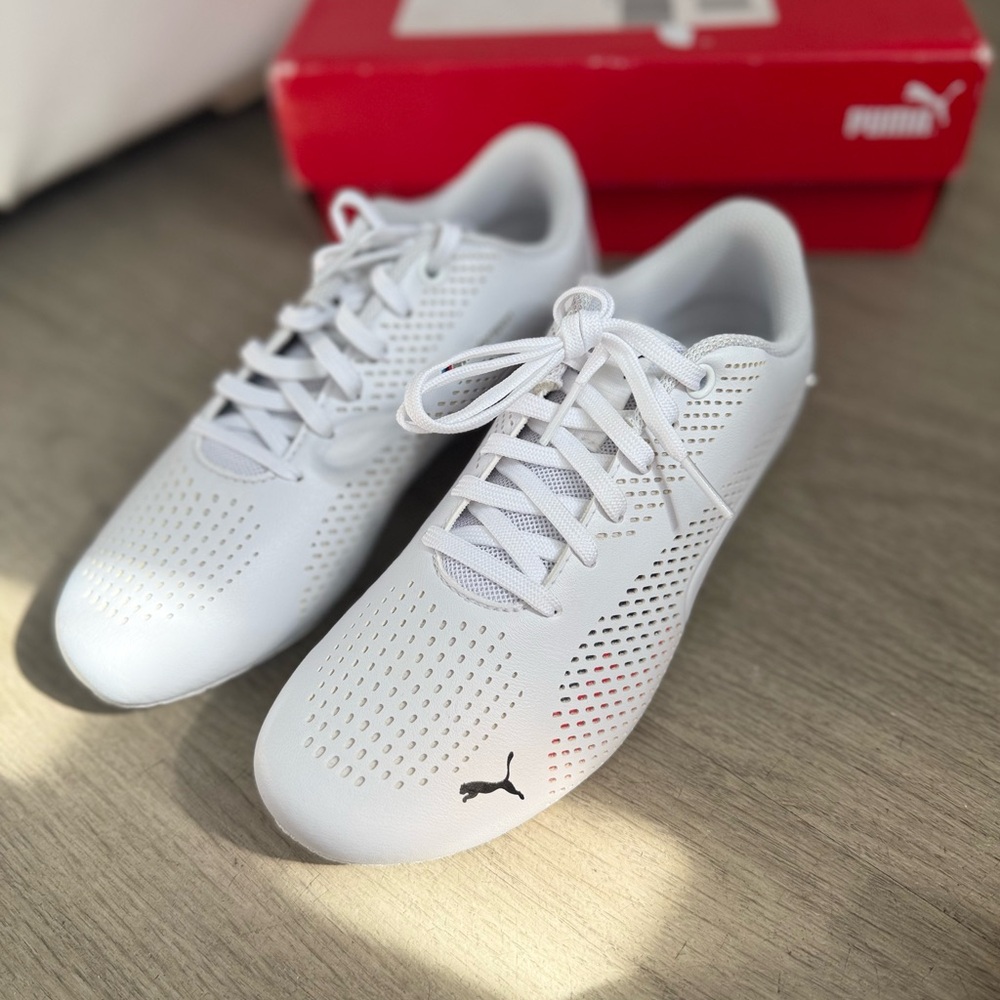 BMW MMS Drift Cat 5 Ultra men's sneakers, size 5, white.